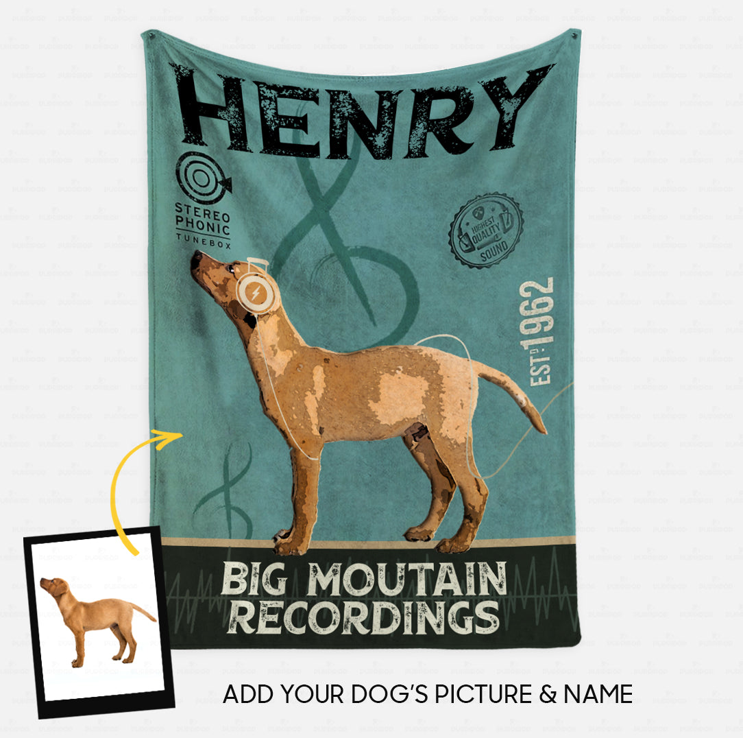 Custom Dog Blanket - Personalized Big Mountain Recordings Gift For Dad - Fleece Blanket