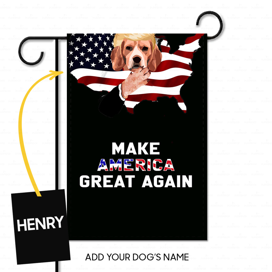 Personalized Dog Flag Gift Idea - Make America Great Again With President Thinking For Dog Lovers - Garden Flag