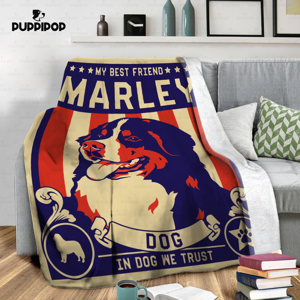 Personalized Dog Gift Idea - My Best Friend Pop Art Gift For Dog Lovers - Fleece Blanket