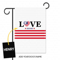 Thumbnail for Personalized Dog Flag Gift Idea - Love America 3 Red Lines For Dog Lovers - Garden Flag