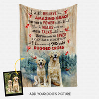 Thumbnail for Custom Dog Blanket - Personalized Amazing Grace Gift For Dad - Fleece Blanket