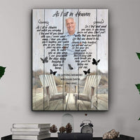 Thumbnail for Customized Picture Mom in Heaven Memorial Canvas, As I sit in Heaven Wall Art Custom Photo
