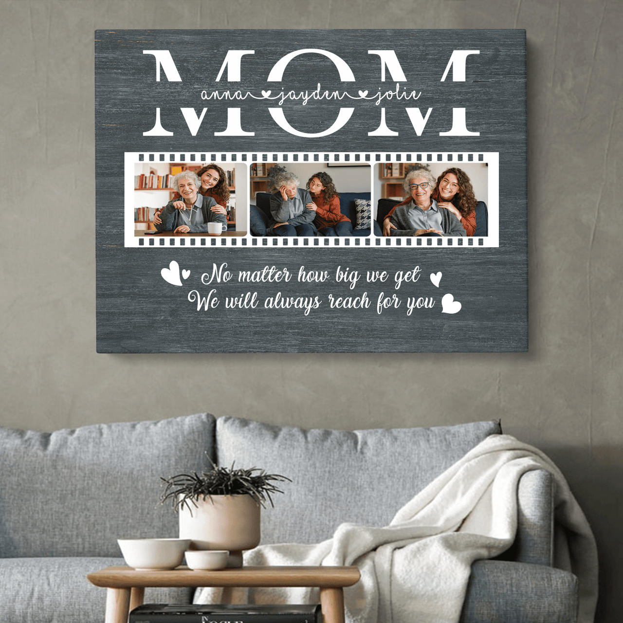 Customized Mom Picture Wall Art Canvas, Mother Film Photo Canvas for Mom