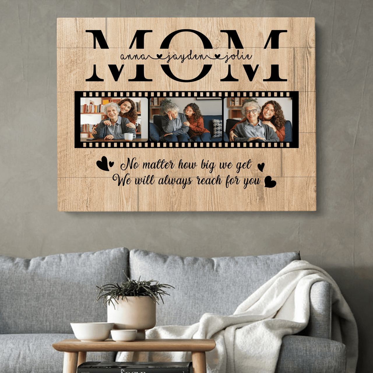 Customized Mom Picture Wall Art Canvas, Mother Film Photo Canvas for Mom