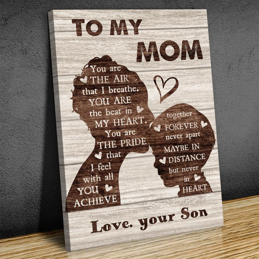 Personalized To my Mom Wall Art Canvas from Little Boy, Mother Canvas from Daughter