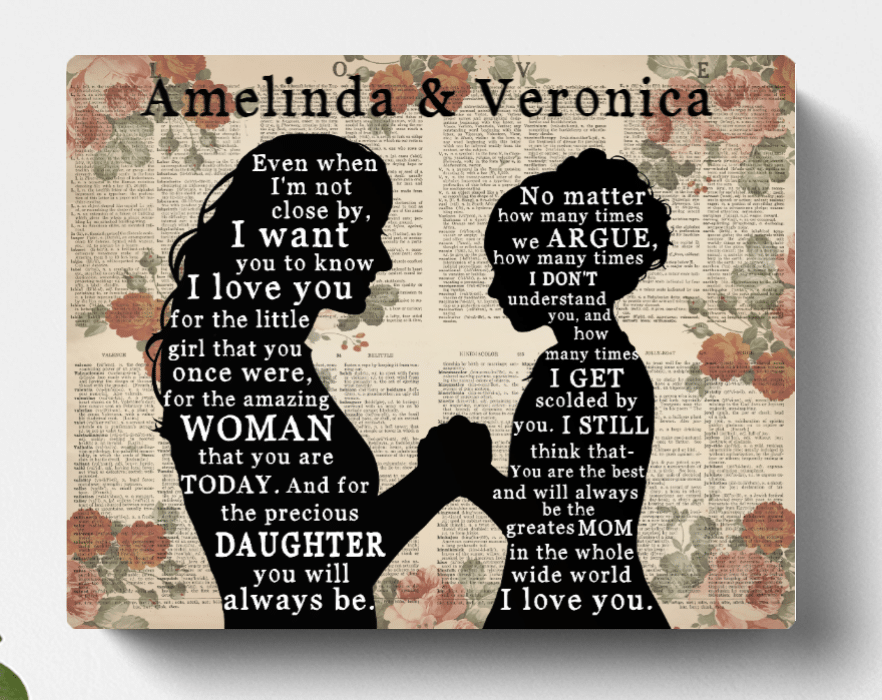 Personalized To my Mom Wall Art Canvas from Little Boy, Mother Canvas from Daughter