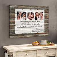 Thumbnail for Custom Mom Photo Canvas, We love you Mother Wall Art Canvas with your picture