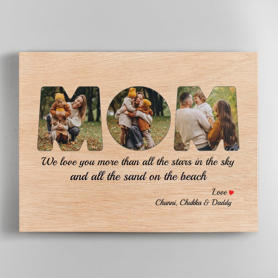 Custom Mom Photo Canvas, We love you Mother Wall Art Canvas with your picture