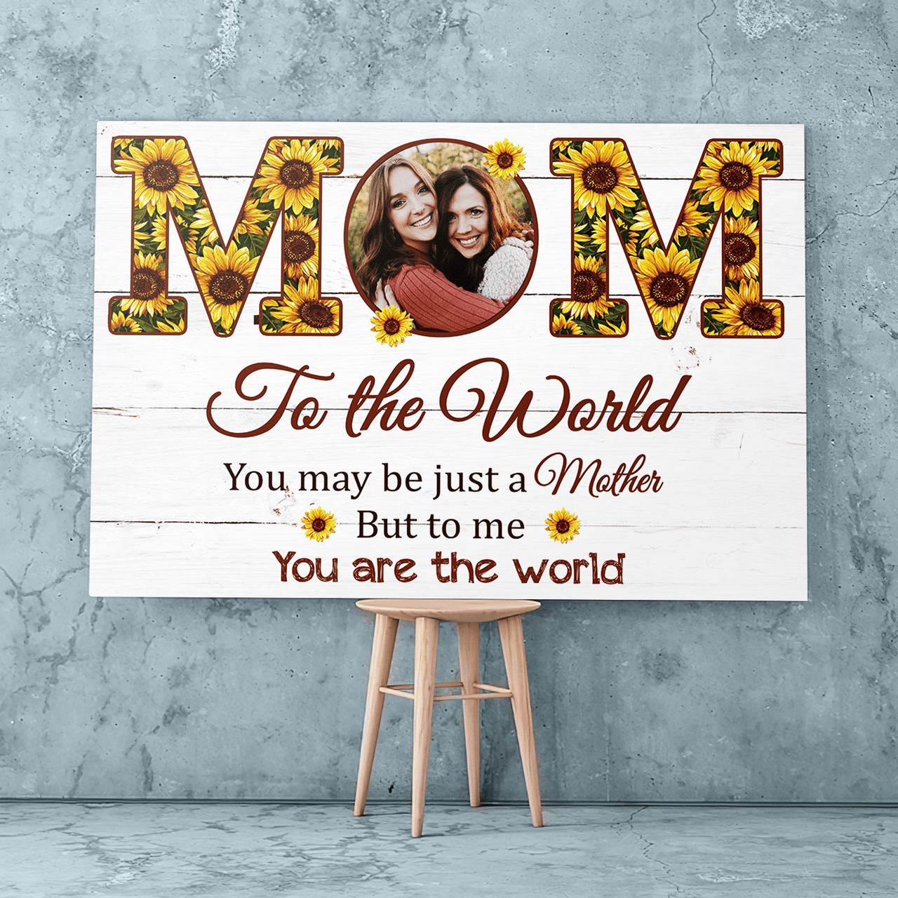 Customized Picture Mom and Daughter, Son Wall Art, We appreciate you Canvas for Mother