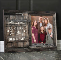 Thumbnail for Personalized Mother's Day Picture Rustic Window Wall Art Canvas, This is us Our Story Canvas