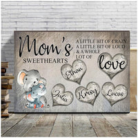 Thumbnail for Mama Elephant Wall Art, A Whole lot of Love Wall Art Canvas for Mother