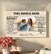 Thumbnail for Customized Single Mom Picture Wall Decor, Single Mom Wall Art Canvas, Gift from Daughter