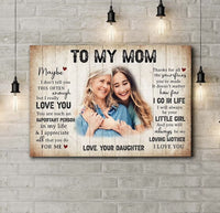 Thumbnail for Personalized To My Mom Wall Art Canvas, Mother's Day Canvas For Mom, Daughter Mom Wall Decor