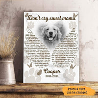 Thumbnail for Customized Memorial gifts for loss Pet, Memorial Canvas, Remembarance Gifts for Dog in heaven Wall Art