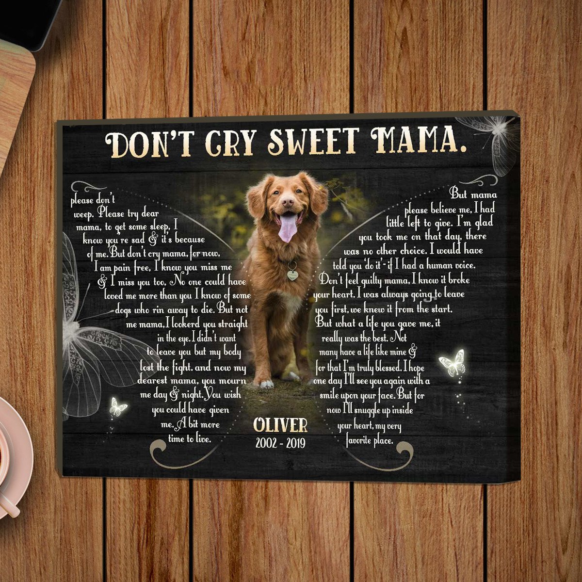 Customized Memorial gifts for loss Pet, Memorial Canvas, Remembarance Gifts for Dog in heaven Wall Art