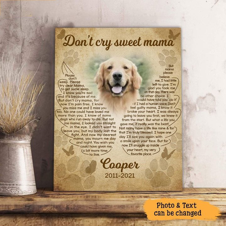 Customized Memorial gifts for loss Pet, Memorial Canvas, Remembarance Gifts for Dog in heaven Wall Art