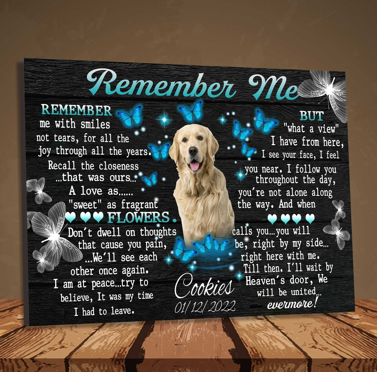 Customized Memorial gifts for loss Pet, Memorial Canvas, Remembarance Gifts for Dog in heaven Wall Art