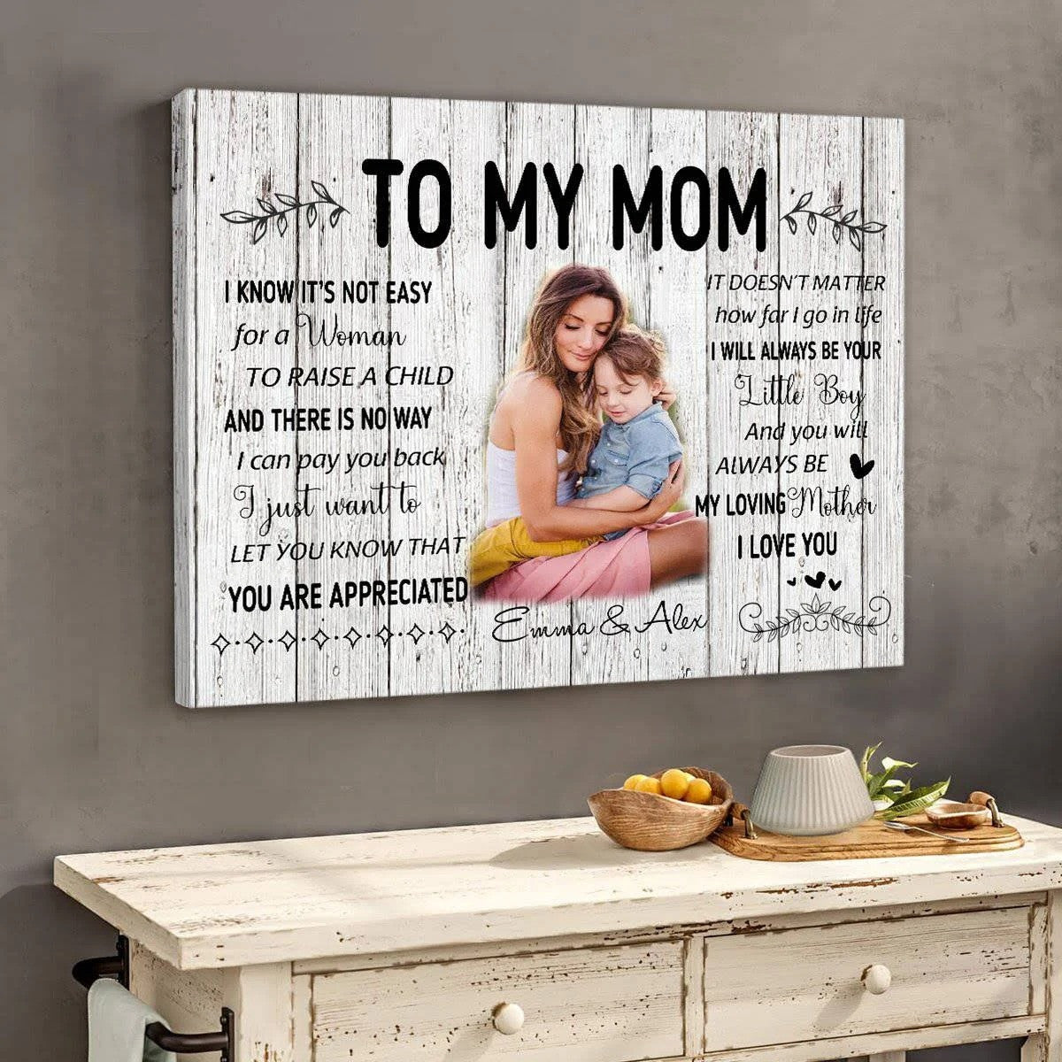 Mother's day gifts, Mom and Daughter, Mom & Son Canvas Wall Art for Bedroom, Living Room Decor