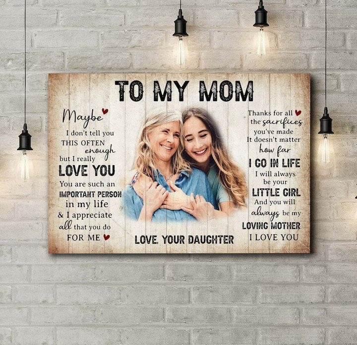To My Mom How Special You Are To Me Canvas, Custom Mother Photo Canvas Wall Art Gift from Daughter