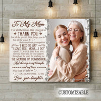 Thumbnail for To My Mom How Special You Are To Me Canvas, Custom Mother Photo Canvas Wall Art Gift from Daughter
