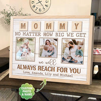 Thumbnail for Custom Picture Mom Canvas, Always Reach for you, Mom Daughter and Son Picture for Bedroom Decor