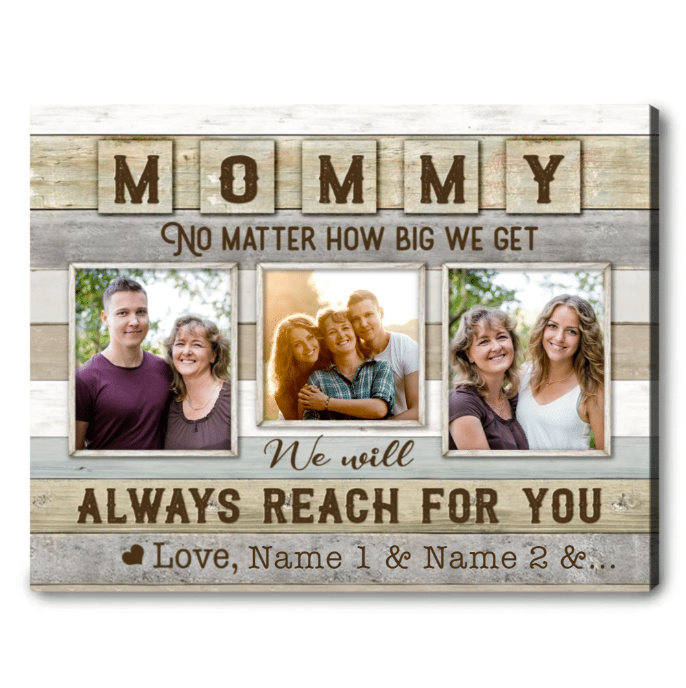 Personalized Gift Ideas for Mom Custom Photo Canvas Print Mommy No matter how big we get