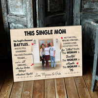 Thumbnail for Personalized Photo Single Mom, Single Mother Canvas, Mom and Son Living Room Wall Art