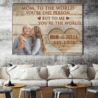 Thumbnail for Personalized Mom Canvas with Names & Pictures Change, to My Mom Gift from Daughter Son