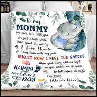 Thumbnail for Personalized Elephant First Mother's Day Blanket, To my Mommy Throw Blanket with Son Fleece Blanket from Newborn