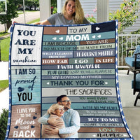 Thumbnail for Custom Photo Mother and Son Blanket, Gift from Son to Mom Throw Blanket, Fleece & Sherpa Blanket for Bedroom