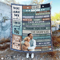 Thumbnail for Custom Photo Mother and Son Blanket, Gift from Son to Mom Throw Blanket, Fleece & Sherpa Blanket for Bedroom