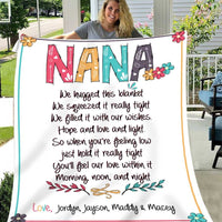Thumbnail for Personalized Grandmasaurus Throw Blanket, Nana Blanket, Custom Grandkid Names Lines Blanket for Mimi