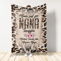 Thumbnail for Nana Leopard Blanket, Grandma Blanket Leopard Art for Mothers Day with Grandkids Fleece & Sherpa Blanket