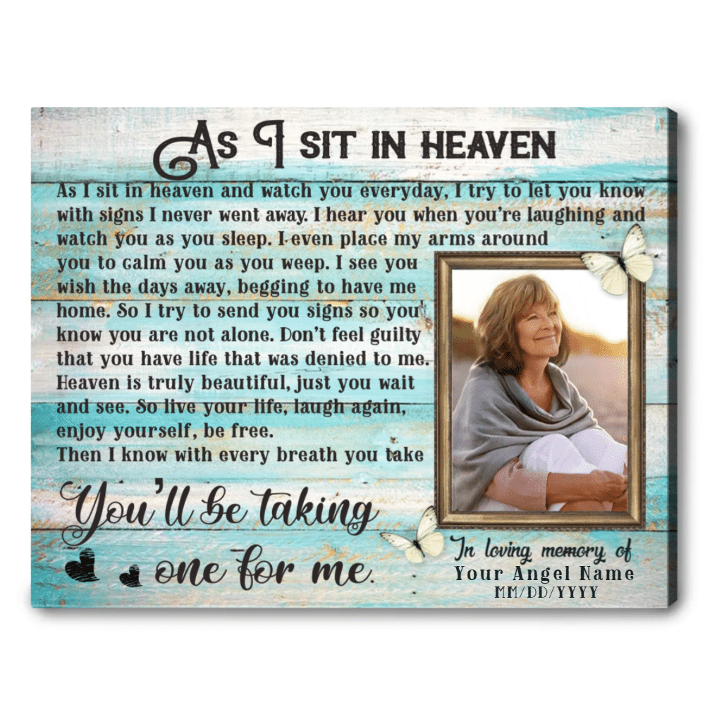 Personalized Sympathy Gifts, Memory Photo Gifts, Remembrance Gifts, I never left you Canvas Wall Art