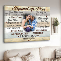 Thumbnail for Stepped Up Mom Gifts for Mothers Day Canvas, Gift from Stepson & Stepdaughter for Mom