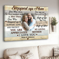 Thumbnail for Stepped Up Mom Gifts for Mothers Day Canvas, Gift from Stepson & Stepdaughter for Mom