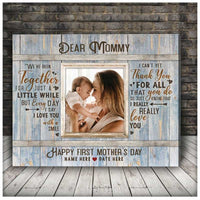 Thumbnail for New Mom Gift, First Mother's Day Gift, Mothers Day Canvas for New Born Mother, Custom Mom and Baby