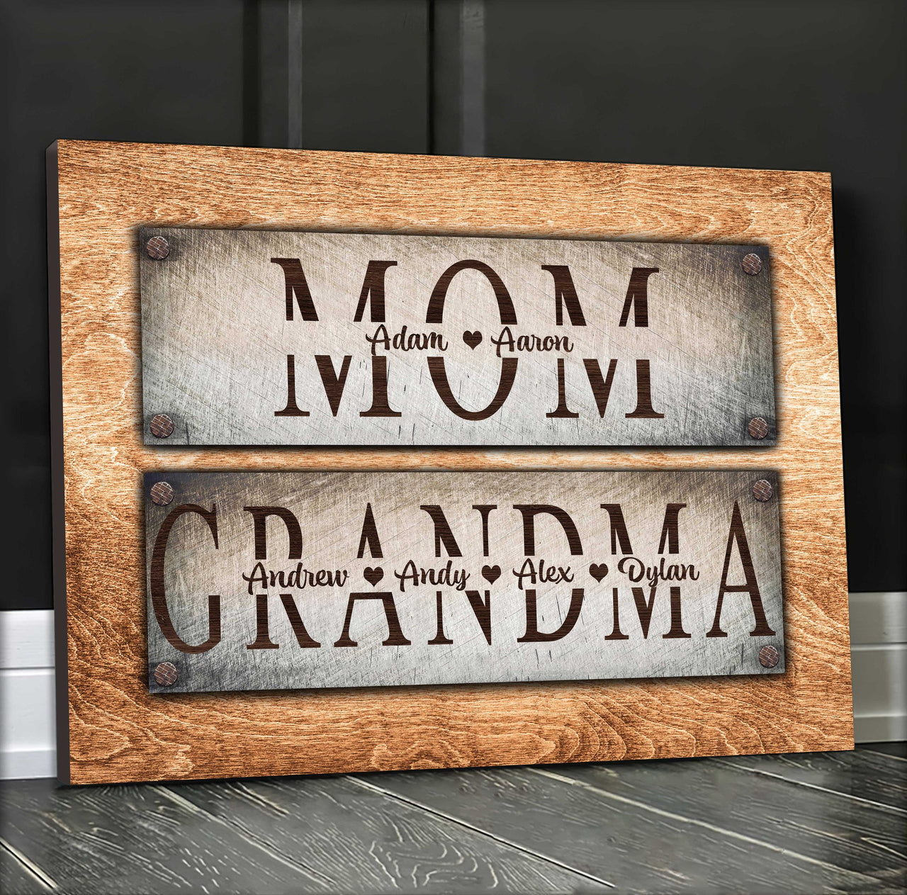 Personalized First Mom Now Grandma Wall Art Mother's Day Canvas for Mom Livingroom