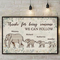 Thumbnail for Personalized Elephant Mom Wall Art, Mom and Daughter, Son, Elephant Lovers Canvas Prints