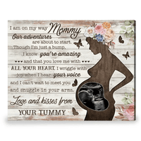 Thumbnail for Personalized Mom-to-be Wall Art, Gift For Mommy To Be Ultrasound Keepsake Pregnant Wife Gift Canvas Print