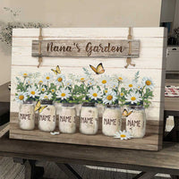 Thumbnail for Personalized Daisy Flowers Grandma's Garden Landscape Canvas for Grandmother Wall Art
