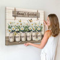 Thumbnail for Personalized Daisy Flowers Grandma's Garden Landscape Canvas for Grandmother Wall Art