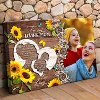 Thumbnail for Custom Photo Mom and Daughter Canvas, To My Loving Mom Sunflower Wall Art For Mother