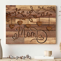 Thumbnail for Custom Mom and Kids Heart Tree Mother Canvas, Mommy belong to Son, Daughter Wall Art