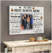 Thumbnail for Custom Photo Bonus Mom Although We Aren't Related Through DNA Wall Art Canvas for Mom