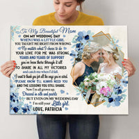 Thumbnail for Custom Photo Mother of the Bride, To My Mom on Daughter Wedding Day Wall Art Canvas