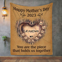 Thumbnail for Personalized This Grandma belong to Grandkids Heart Tree Fleece and Sherpa Blanket Gift for Mom