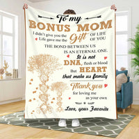 Thumbnail for Unique Bonus Mom Blanket Gift, Stepmom Blanket from Stepdaughter Stepson