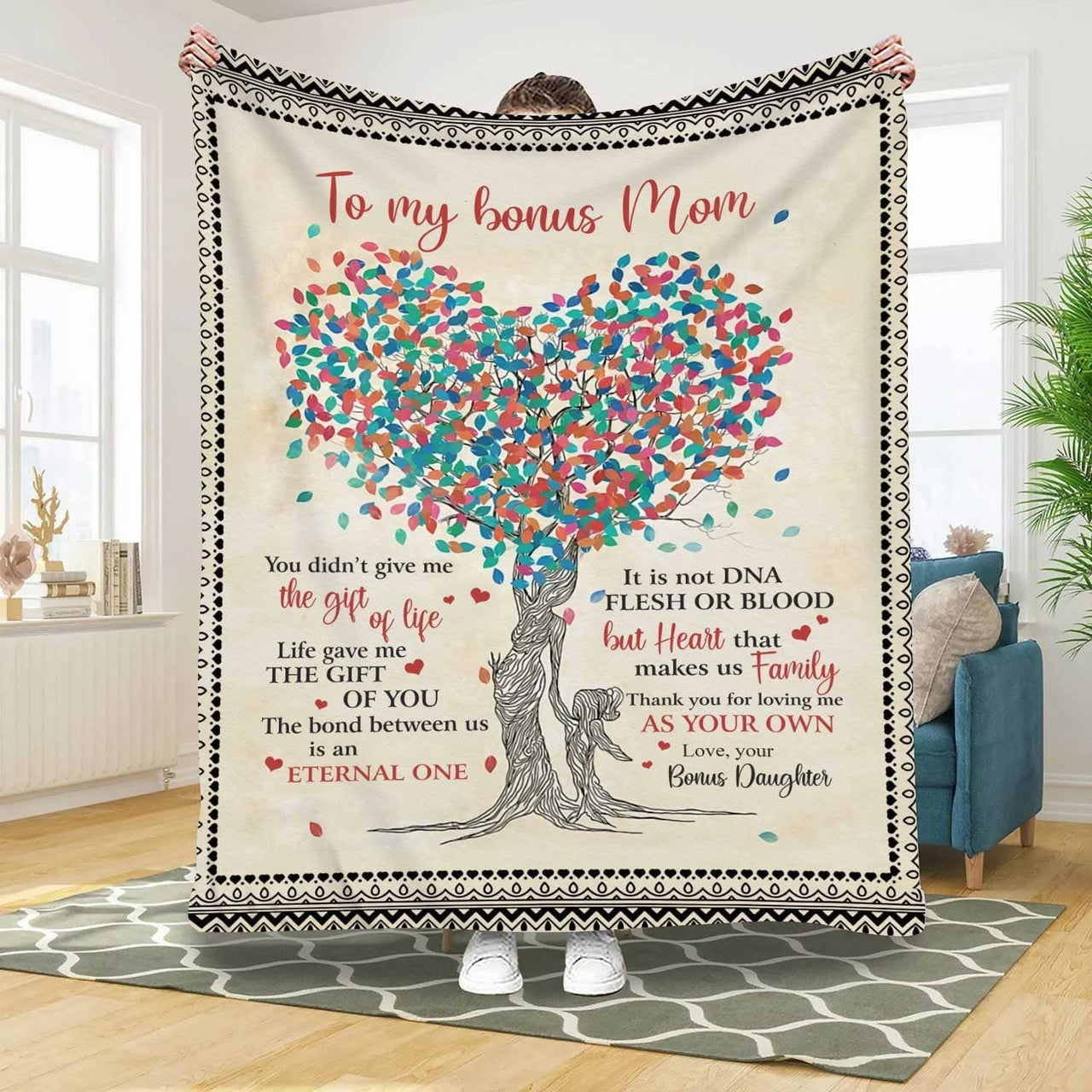 Best Bonus Mom Fleece Blanket, Life has given me Gift of you Throw Blanket for Stepmom