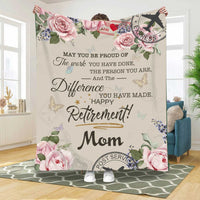 Thumbnail for Funny Retirement Rules Throw Blanket for Retired Mother, Retirement Gift for Mom